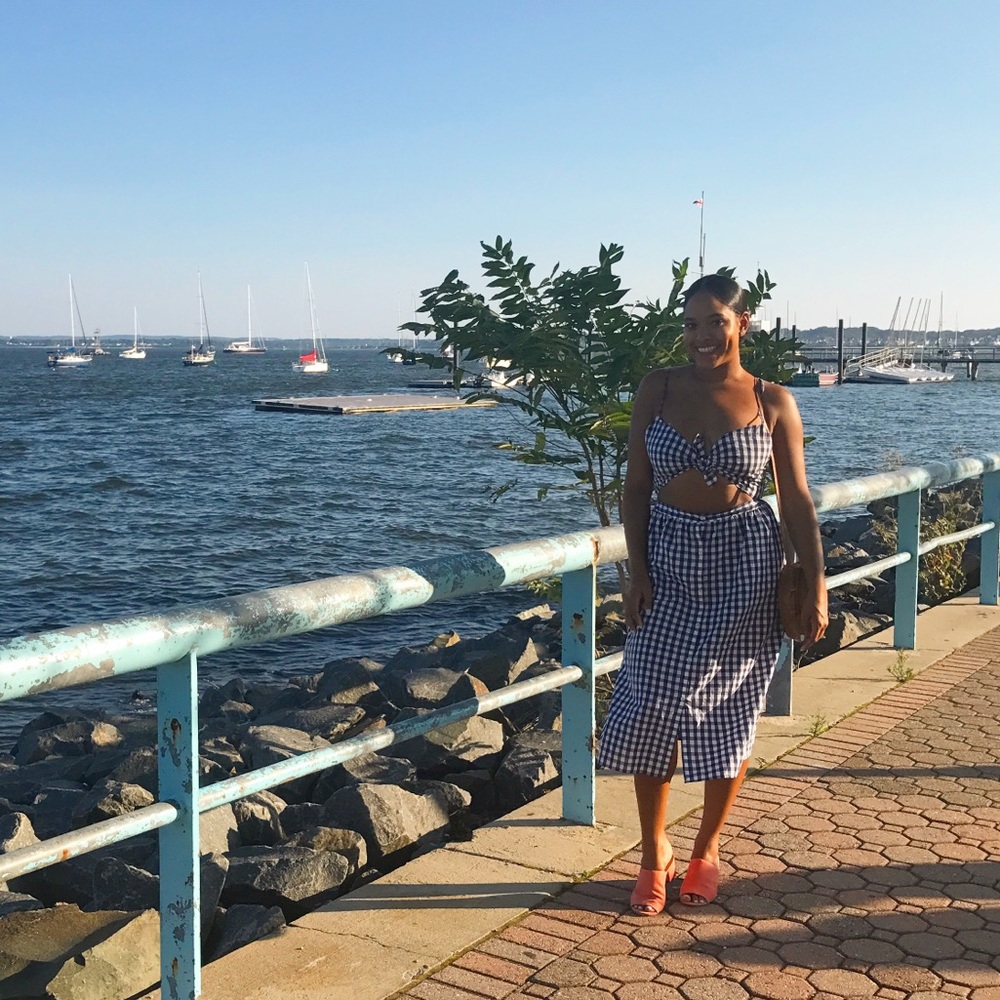 *WORN ONCE* Zara Gingham/Front Tie Dress